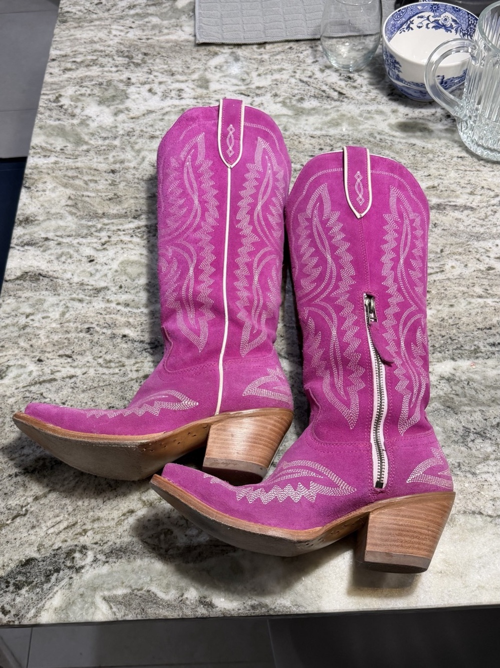 Ariat Casanova Cowboy Western Boot Embroidered Western Boots Pink Magenta 7B - Picture 7 of 13
